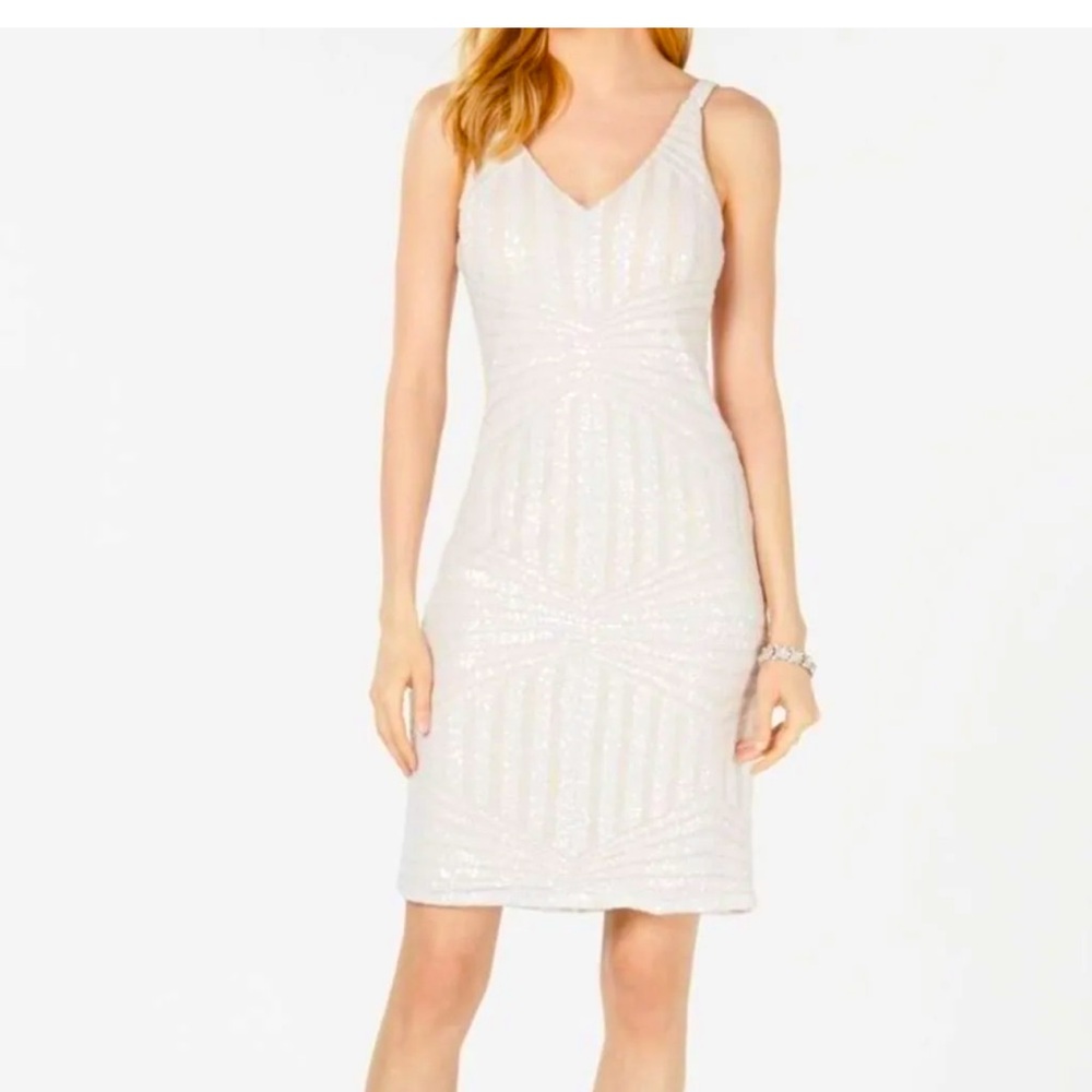 NW Nightway Sequin Dress - Ivory/Nude